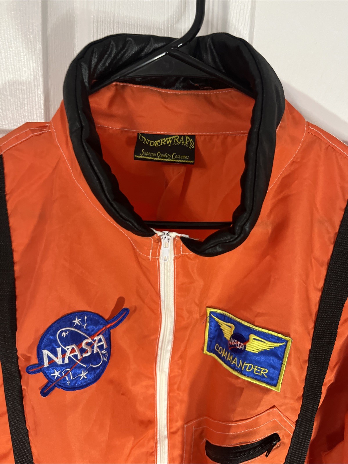 NASA Astronaut Flight Suit Costume Underwraps Orange Jumpsuit Adult XXL Patch