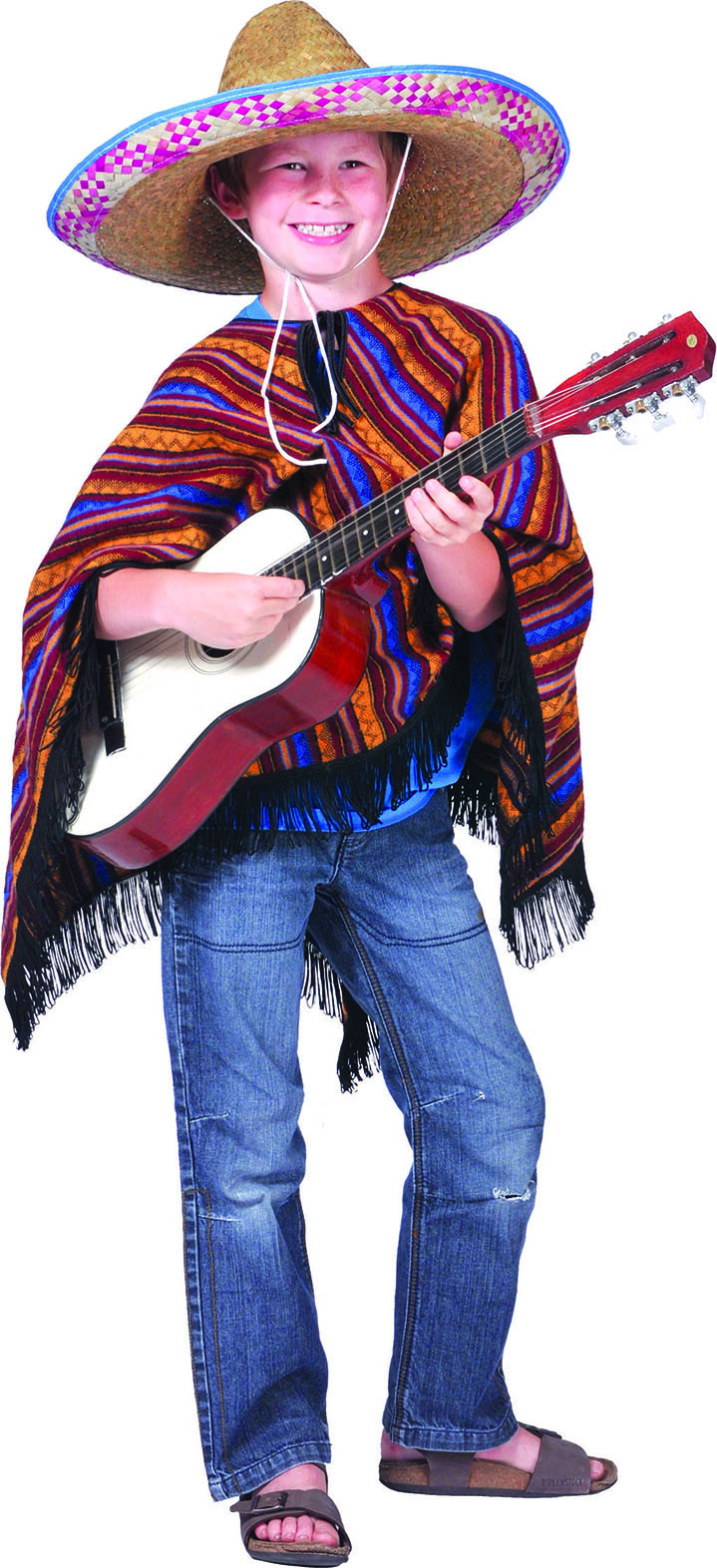 Funny Fashion Halloween-Party Kid’s Festive Multi Color Poncho Diego-Size 6