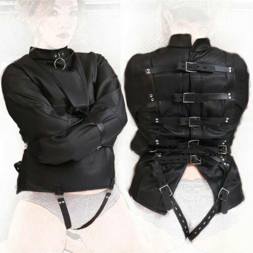 USA Asylum Straight Jacket Costume S/M L/XL BODY HARNESS Restraint Armbinder