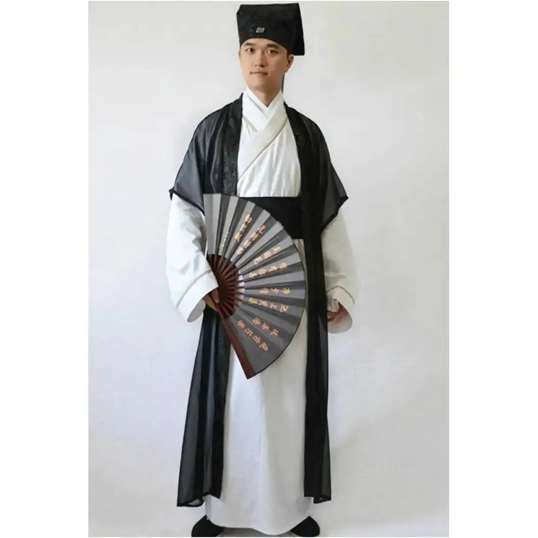 Chinese Scholar Costume Hanfu National Tang Costume Men Robe Costume Dance Dress