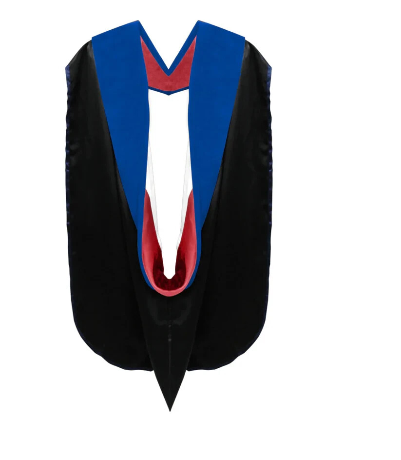 PhD Hood Royal Blue Velvet – Red & White