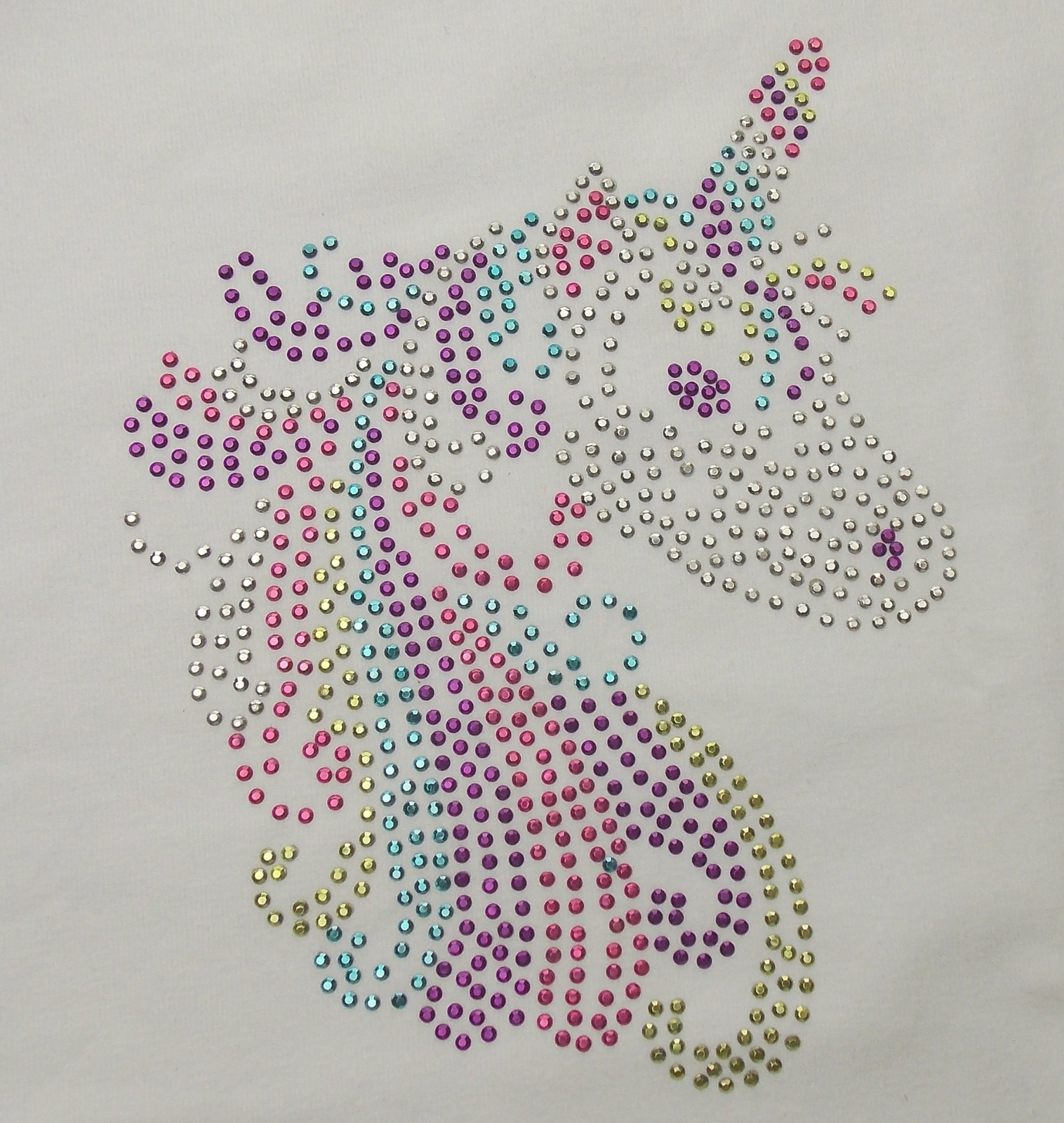 Unicorn Girls Costume T Shirt Tutu Rainbow Skirt Purple Headband Bling Medium