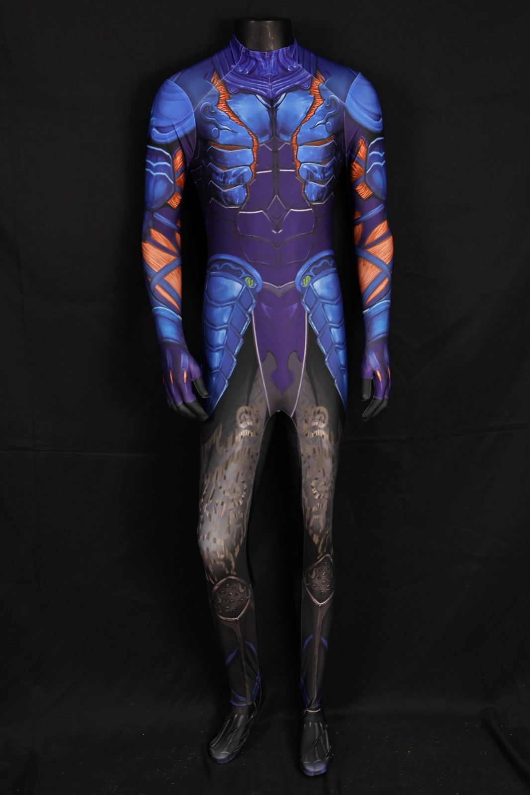 Sleek Blue Cyber Ninja Mens Custom Outfit for Cosplay