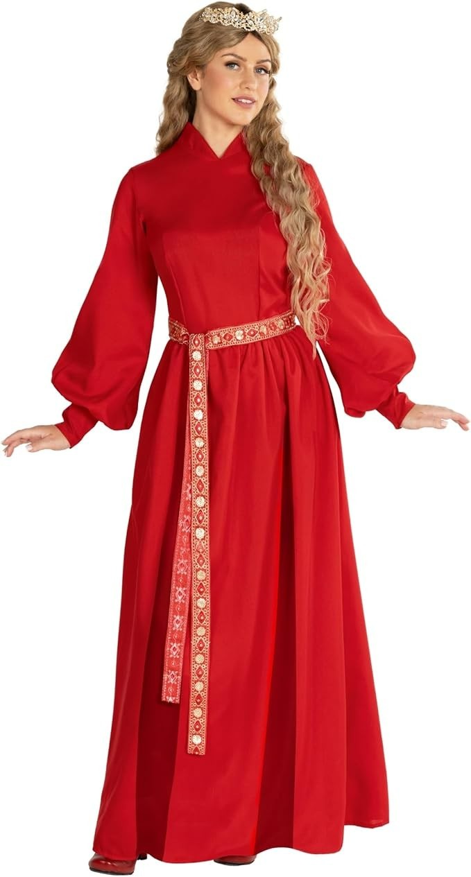 Women`s Buttercup Costume Red Princess Bride Peasant Dress Halloween S – 3XL