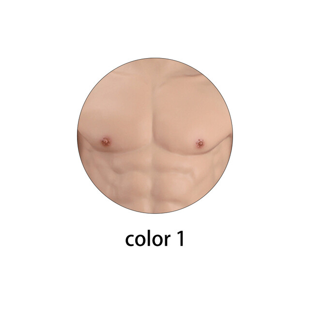 Silicone Muscle Chest Realistic BodySuit Male Fake Breast Plate Costume Cosplay