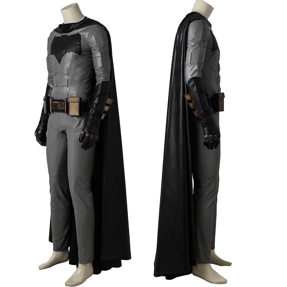 Justice League Batman Jumpsuit Cosplay Costume Classic Suit Cowl Cape Outfit Lot