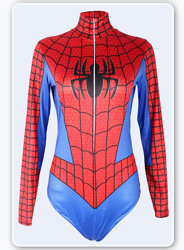 Cosplay Superhero Spider-Man Swimsuit Jumpsuits Women Bodysuit Costume Halloween