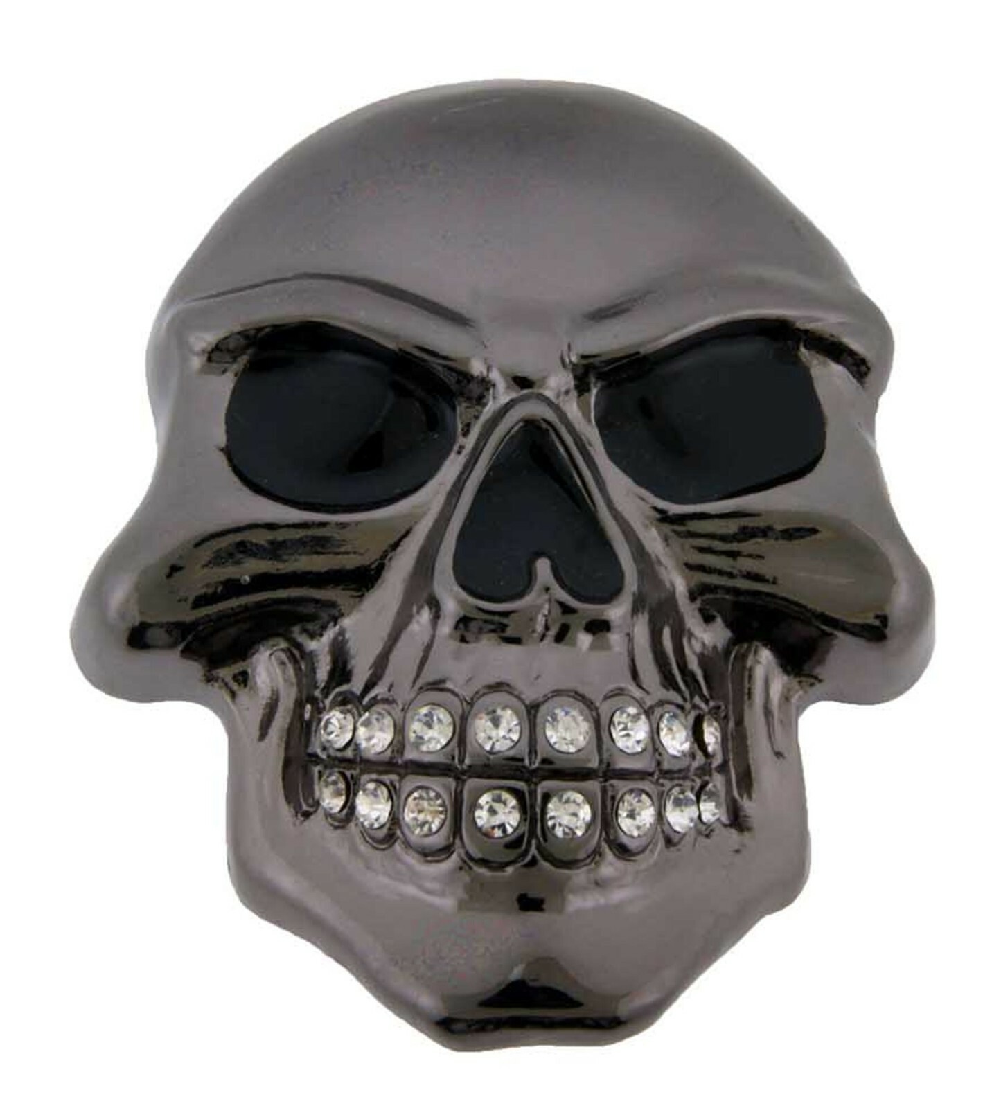 Skull Belt Buckle Men Women Bling Rhinestones Gold Silver Halloween Costume New