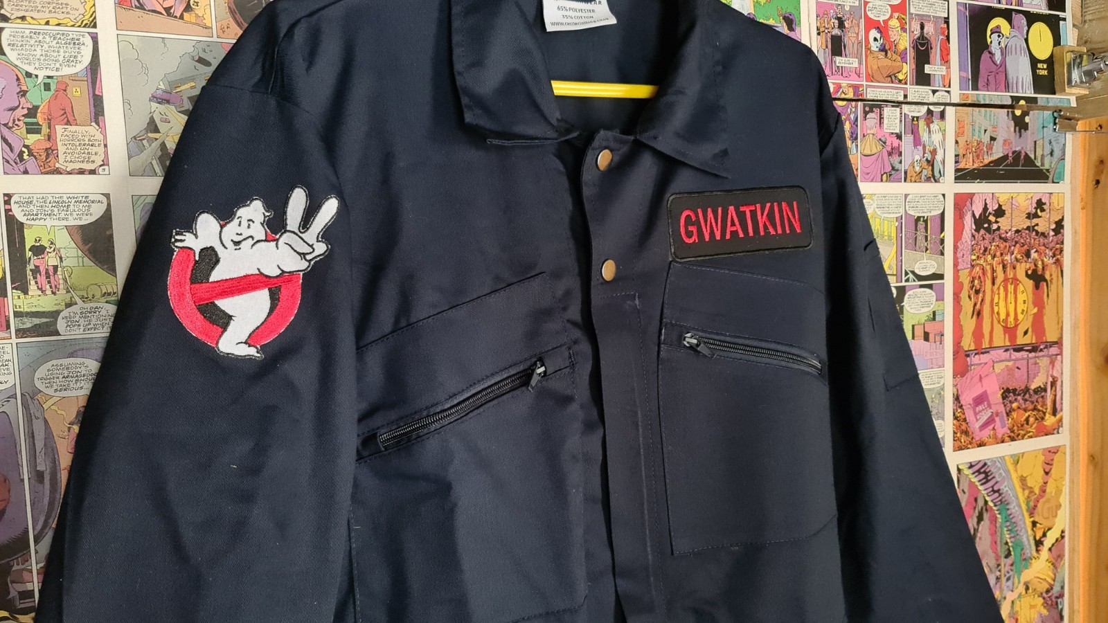 Ghostbusters 2 Costume Overalls – premium deluxe uniform – navy blue coveralls