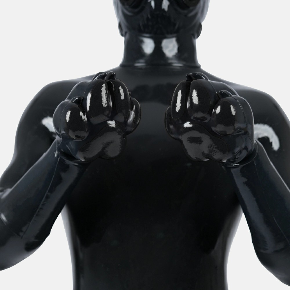 Furrjoi Silicone Black Anatomical Front Paws Long Arms Cosplay Gloves Handwear
