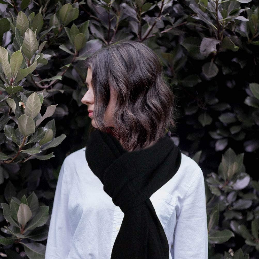 Women Summer Cotton Blend Crinkle Vintage Soft Long Scarf Linen Beach Black