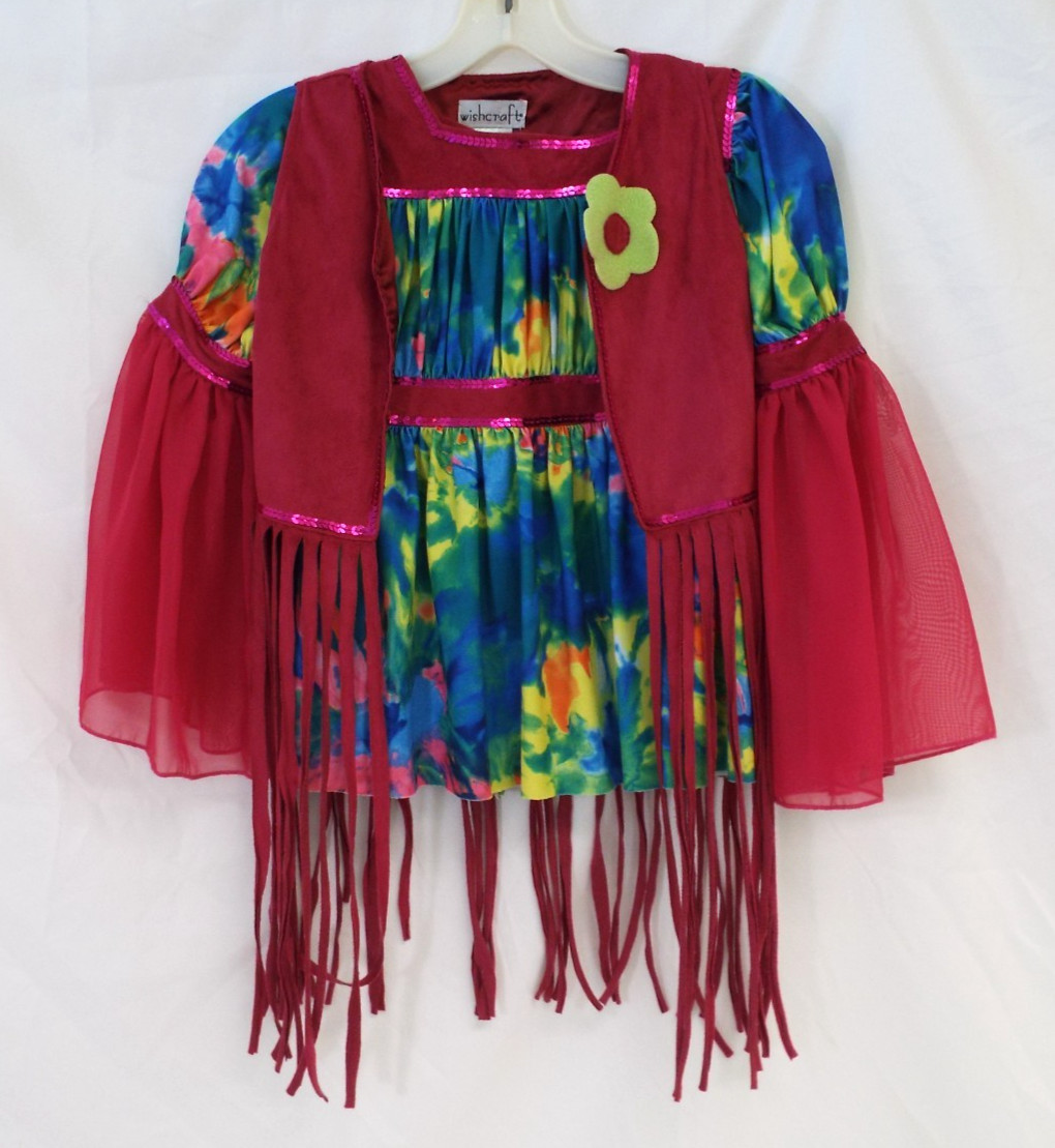 Chasing Fireflies Wishcraft Hippie Chick 4 Pc Costume Halloween Dress Up Size 8