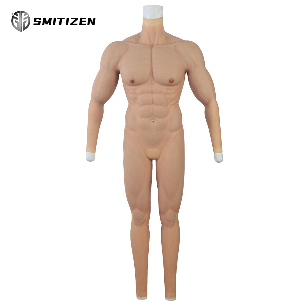 SMITIZEN Silicone Fake Muscle Body Suit With Arms Male Simulation belly BDSM