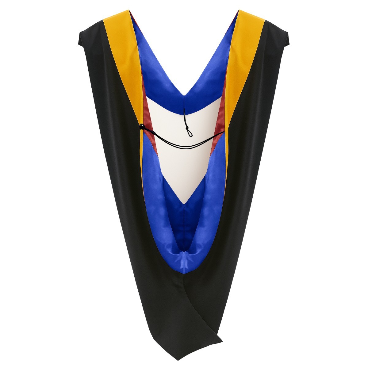 Deluxe Bachelors/Master Hood – Science Gold Velvet, Royal Blue & Red