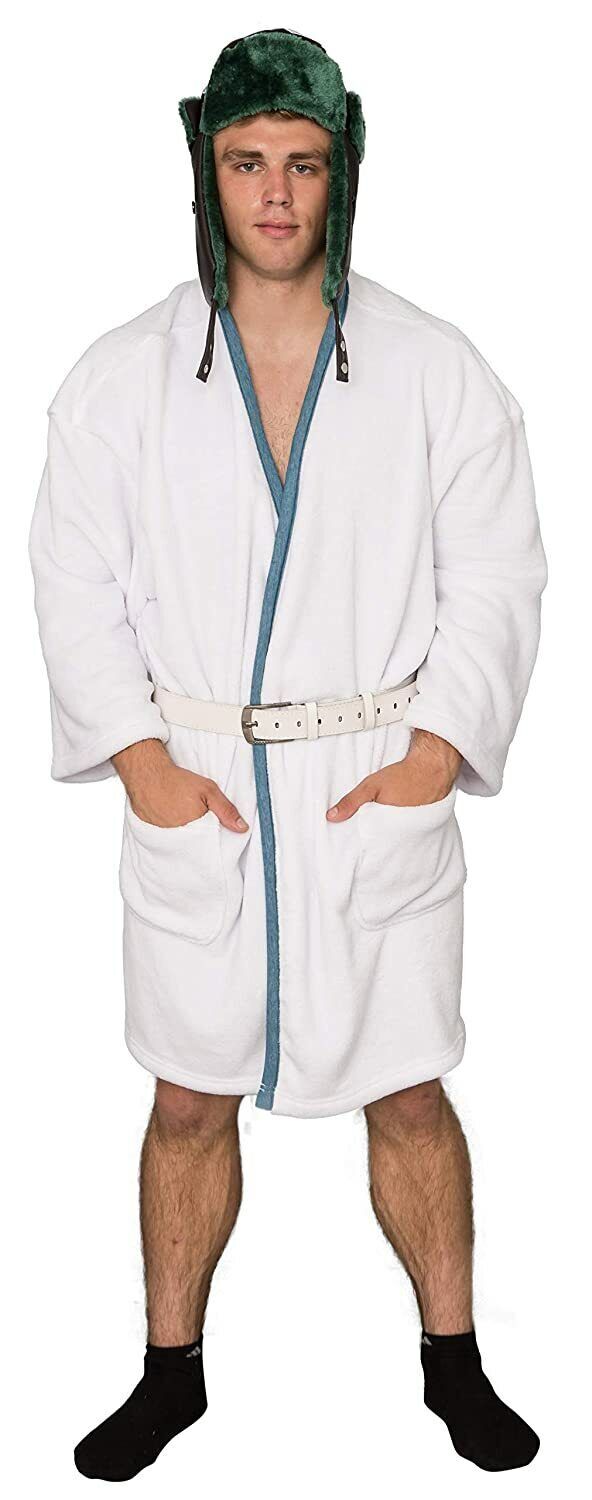 Christmas Vacation Cousin Eddie White Robe and Belt Adult Halloween Costume Set