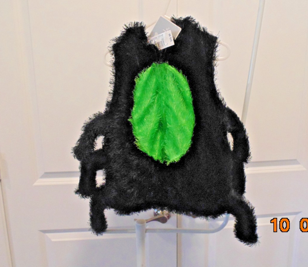 Koala Kids Costume Black/Green 6 Leg Spider Plush Hooded Zip Vest Infant 18mos