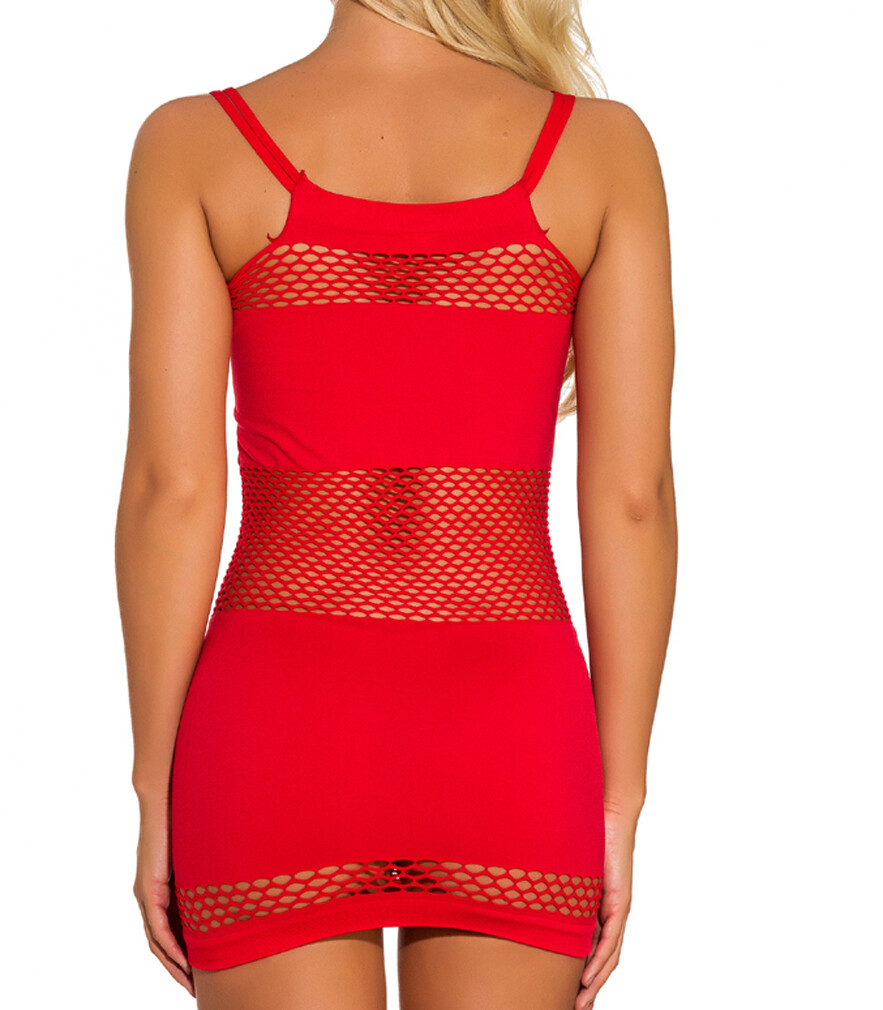 Women’s Sheer Fishnet Babydoll Sexy-Lingerie Mini Dress Lady See-through Nighty