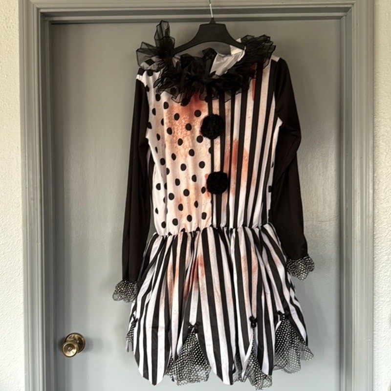 Spirit Halloween black white Dress Adult Women’s Costume sz L (14-16)
