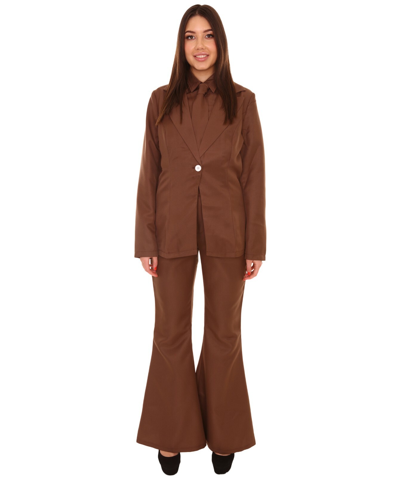 Adult Women’s Deluxe Party Suit Costume | Dark Brown Cosplay Costume HC-401