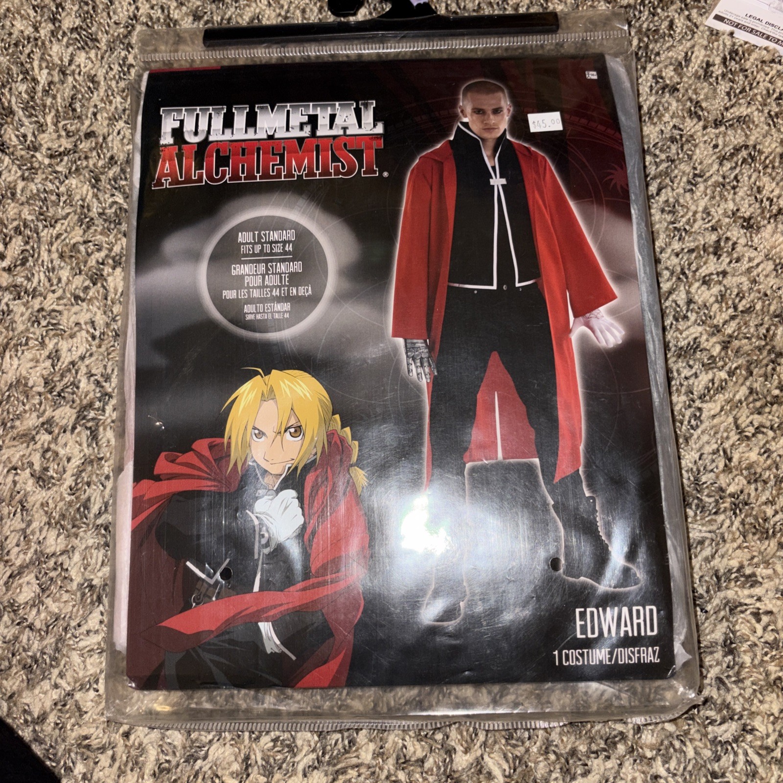 Men’s Full Metal Alchemist Edward Costume Size 44