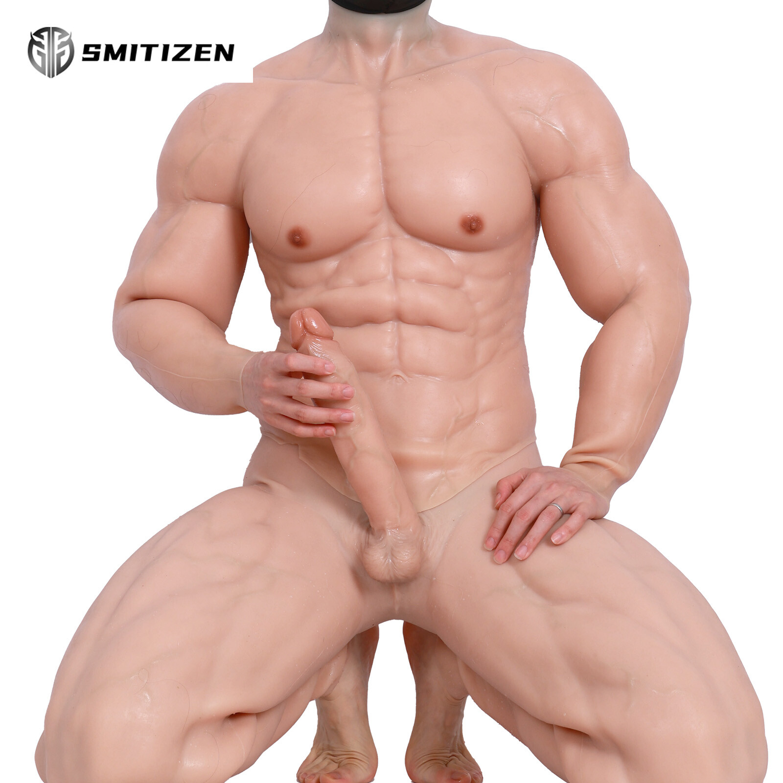 Smitizen Silicone Strong Leg Male Muscle Pants With Penis Body Suit For Gay Cos