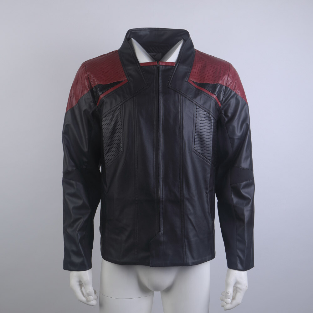 Picard 3 Captain Riker Red Geordi Gold Blue Leather Jackets Starfleet Costumes