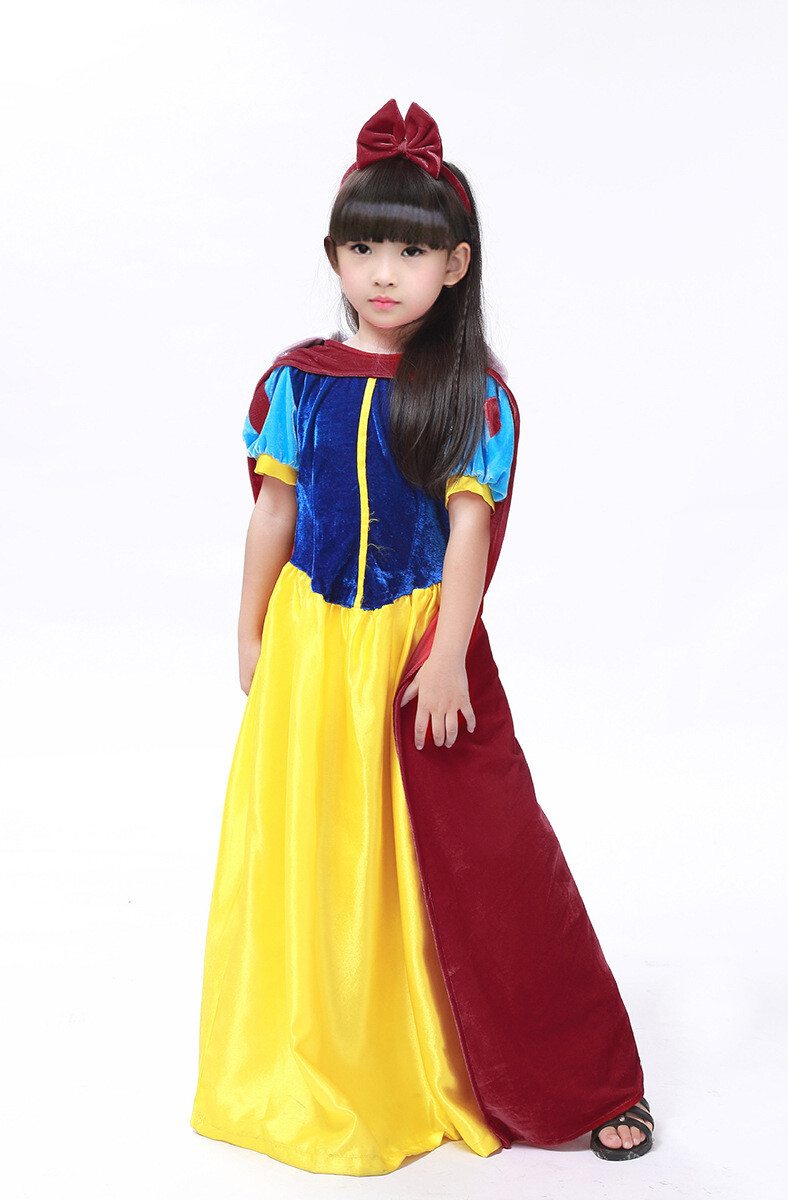 Snow White Princess Costume Dress Petticoat Headband For Adult Halloween Cosplay