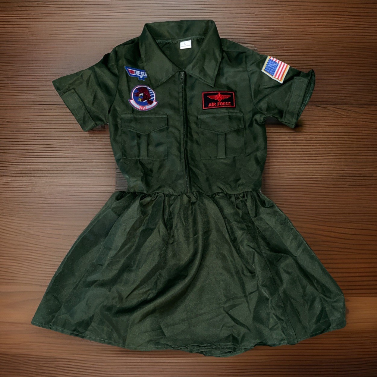 Leg Avenue Top Gun Women’s Flight Dress Adult Costume – Green Large