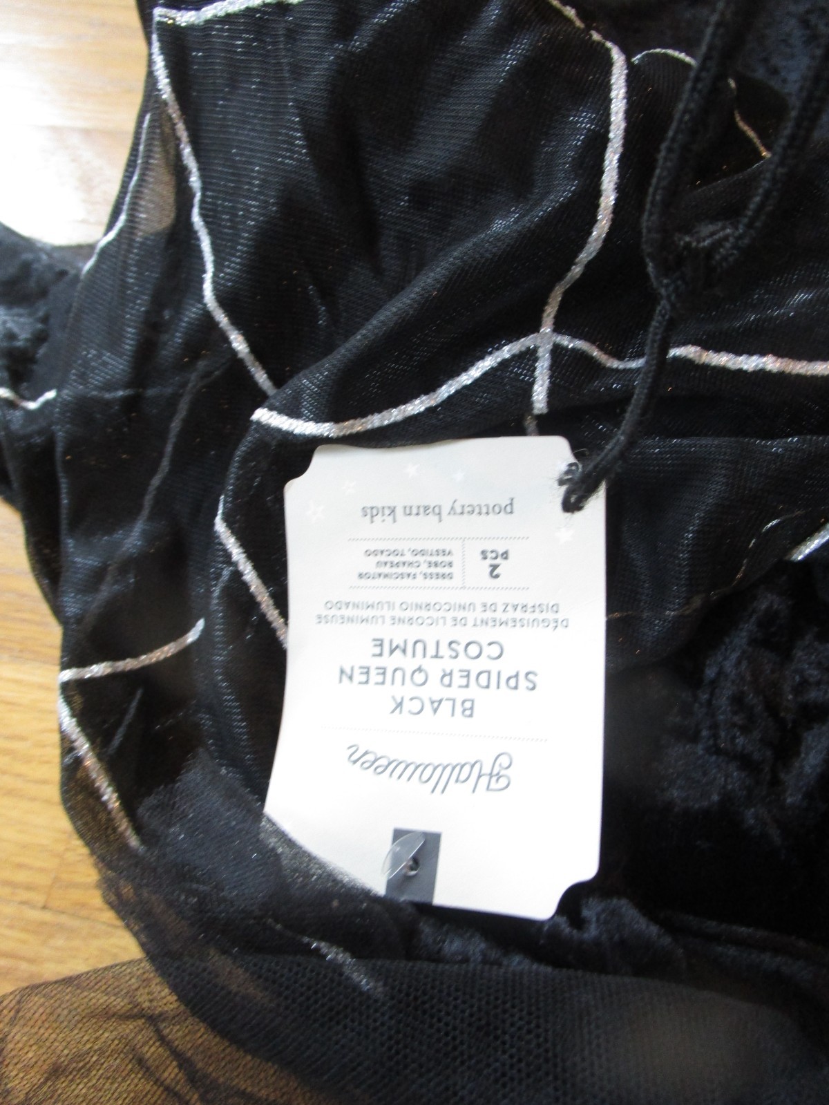 Pottery Barn Kids black spider queen Halloween light up 7 8 costume new w tags