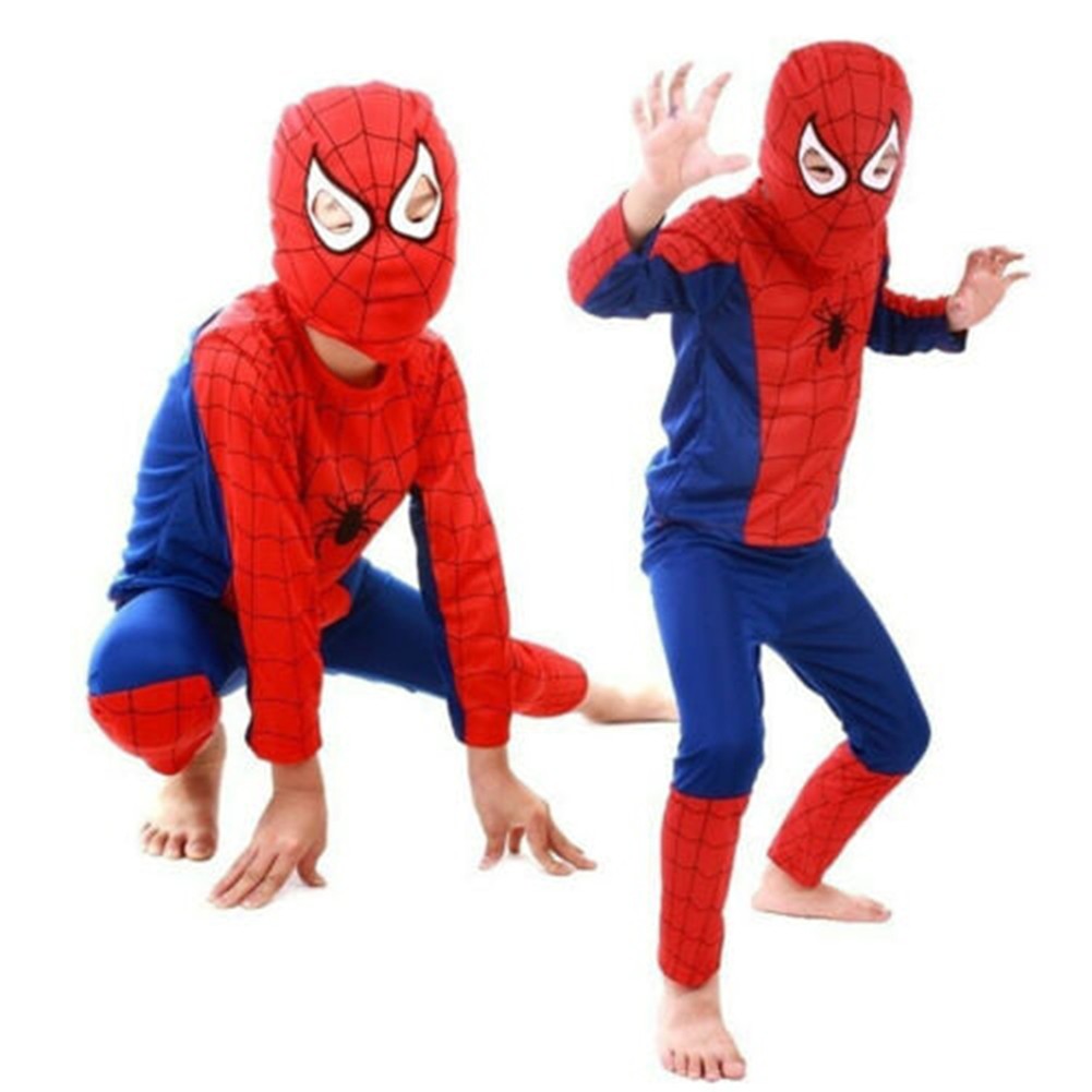 Kids SpiderMan Cosplay Costume Boys Tobey Maguire Outfit Jumpsuit Clothes 3-7Age