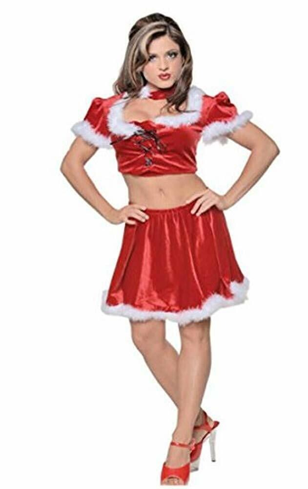 3pc Underwaps Sexy Naughty Miss Mrs Santa Claus Christmas Costume Women L 14-16