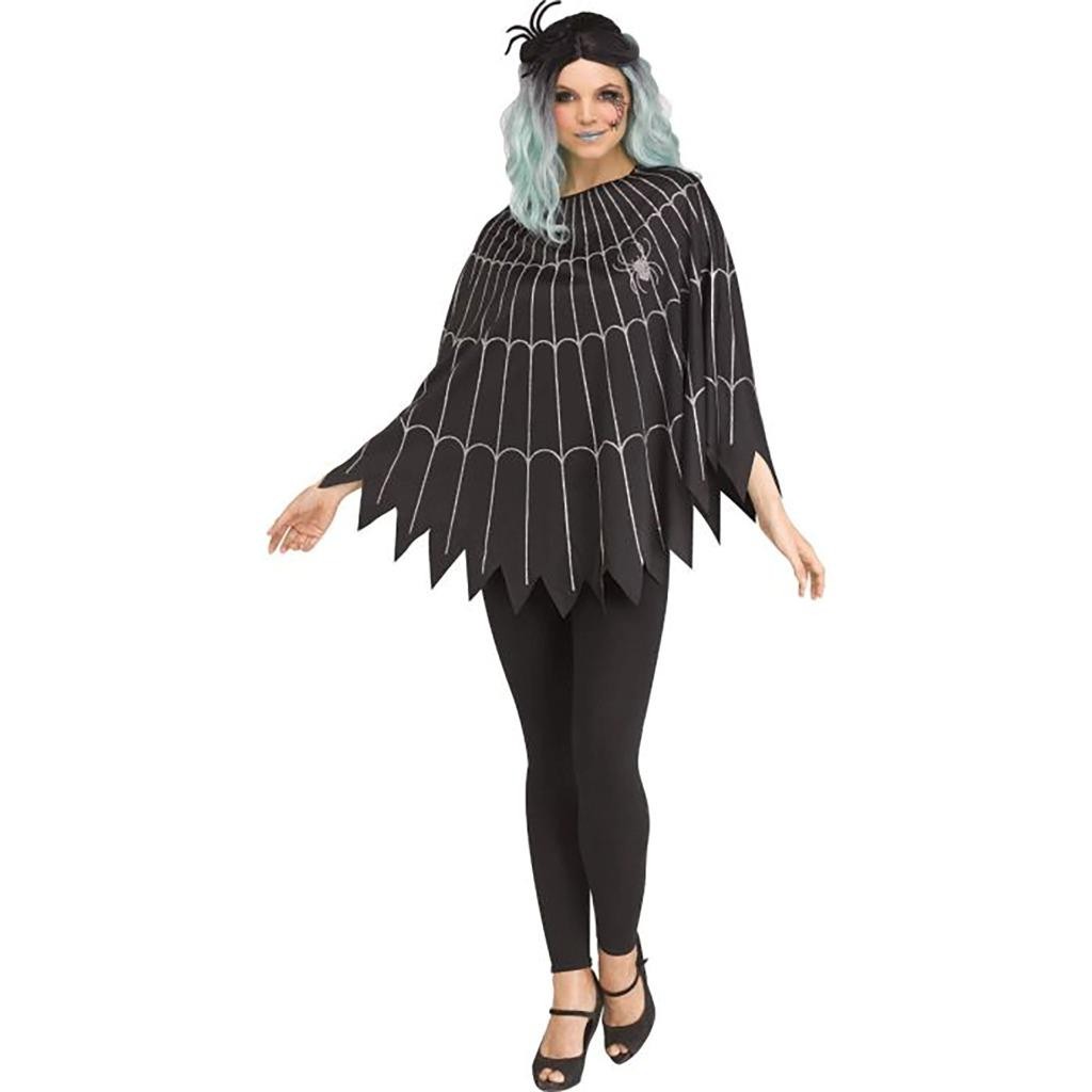Spiderweb Poncho Halloween Costume Cover Up Adult Standard Size Cosplay New