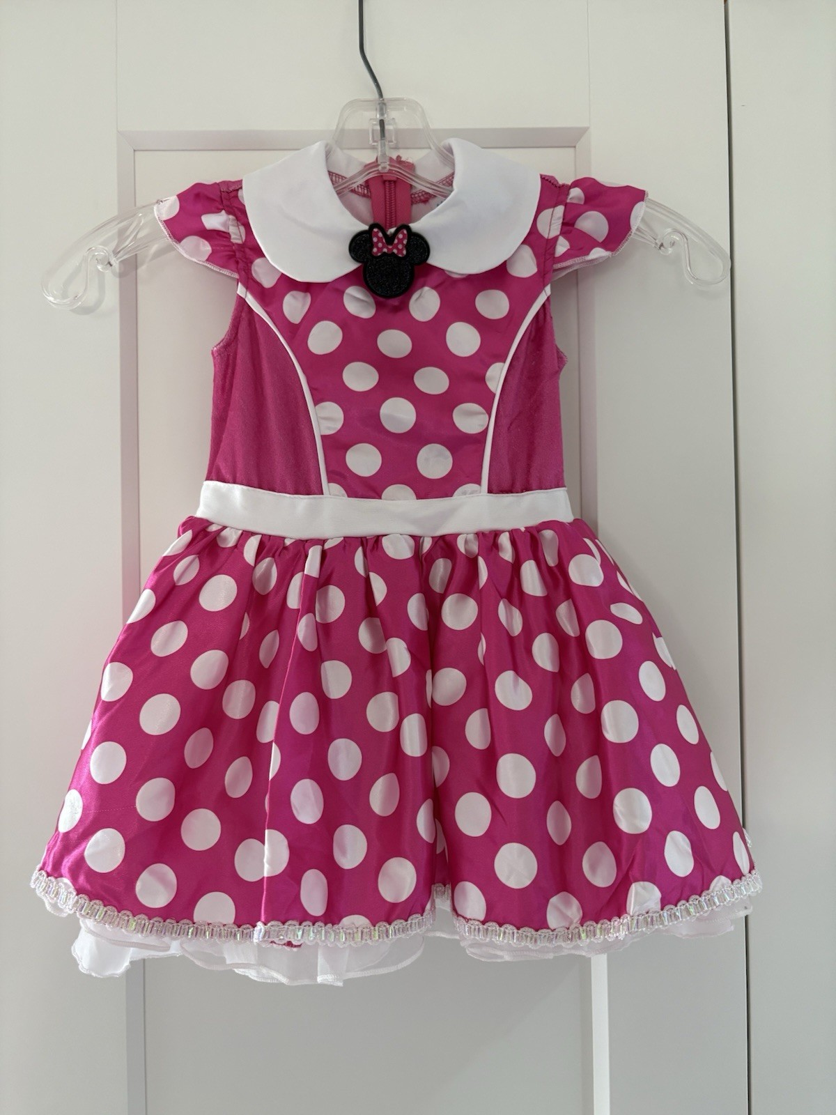 Disney Minnie Mouse Dress Up Costume – Girls Size 2T, Includes Small Disney Fan