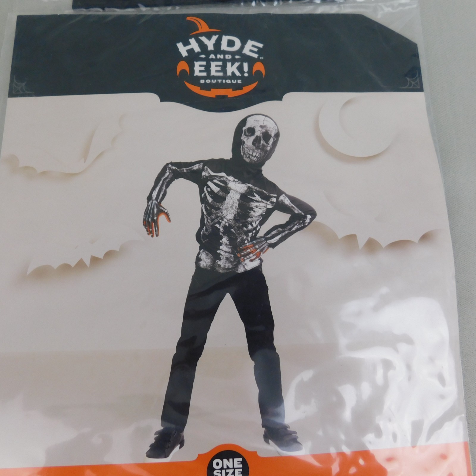Kid’s Blacklight Reactive Skeleton Halloween Costume Child One Size #5876
