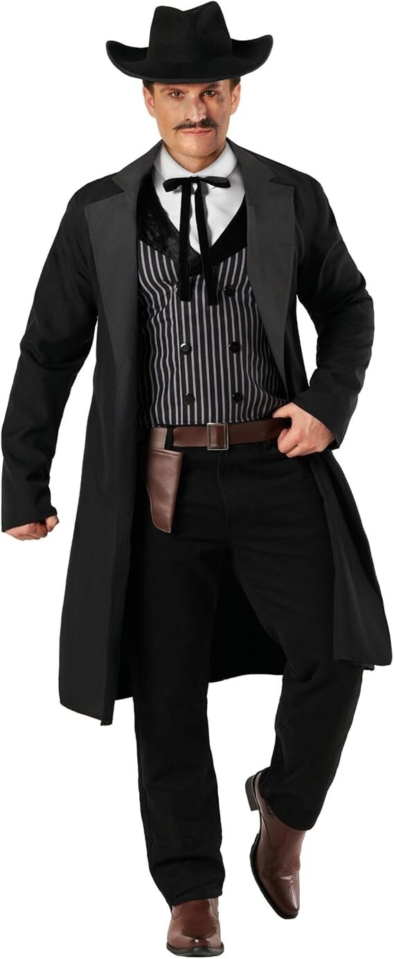Men`s Cowboy Costume Adult Wild West Western Sheriff Gunslinger Outlaw Halloween