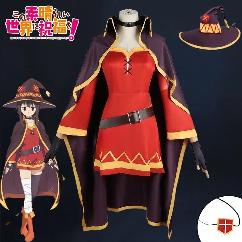 Anime KonoSuba Megumin Cosplay Costume Wig Classical Witch Costume Uniform