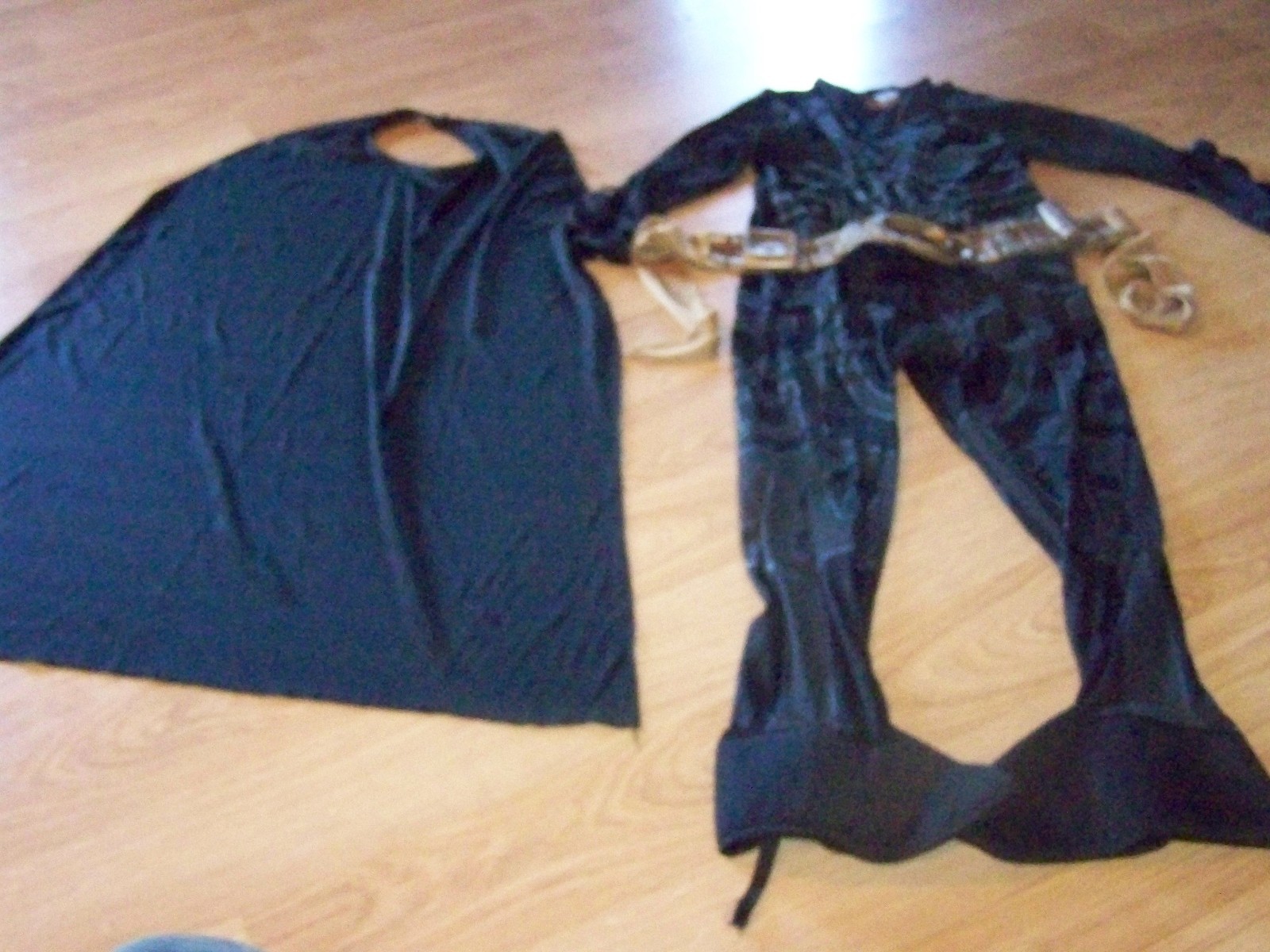 Boys Size Small 4-6 Batman The Dark Knight Halloween Costume Jumpsuit w Belt GUC