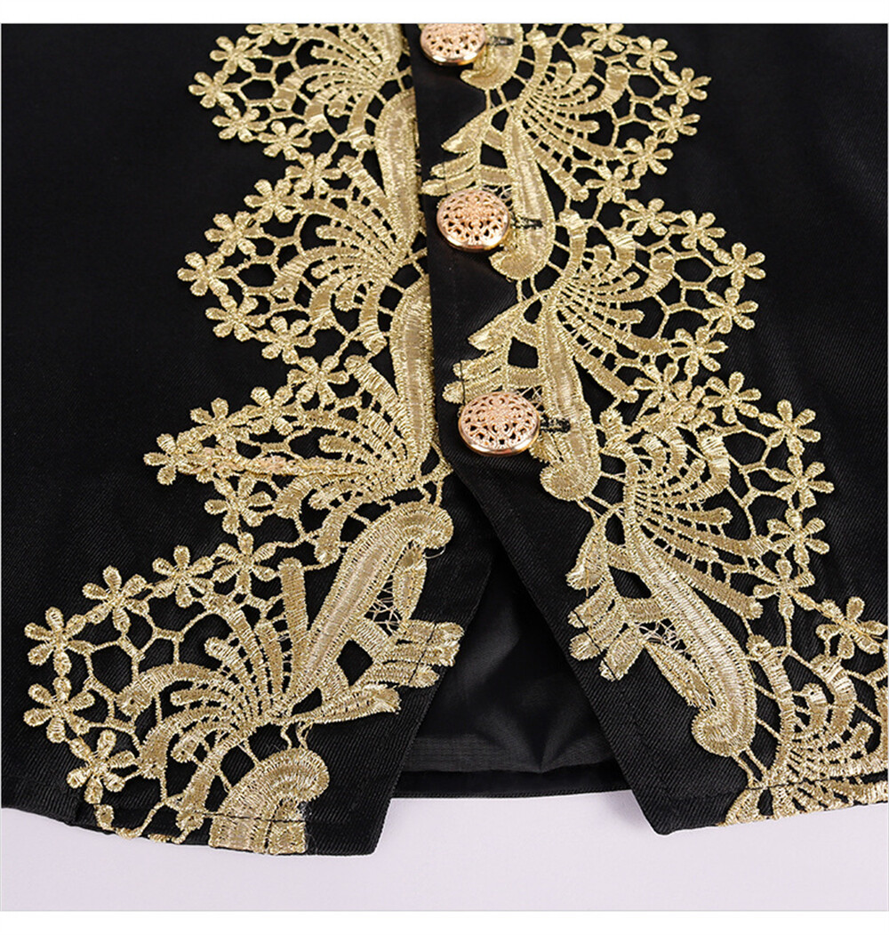 Mens Court Prince Dress Show Suit Medieval Retro Clothing Cosplay Coat Vest Pant