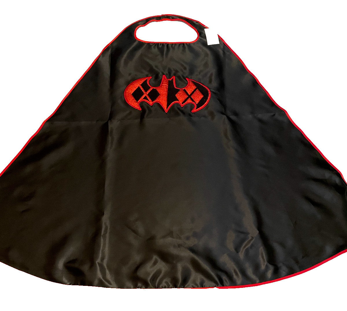 DC Comics HARLEY QUINN Black & Red BATMAN CAPE Costume Accessory, Halloween