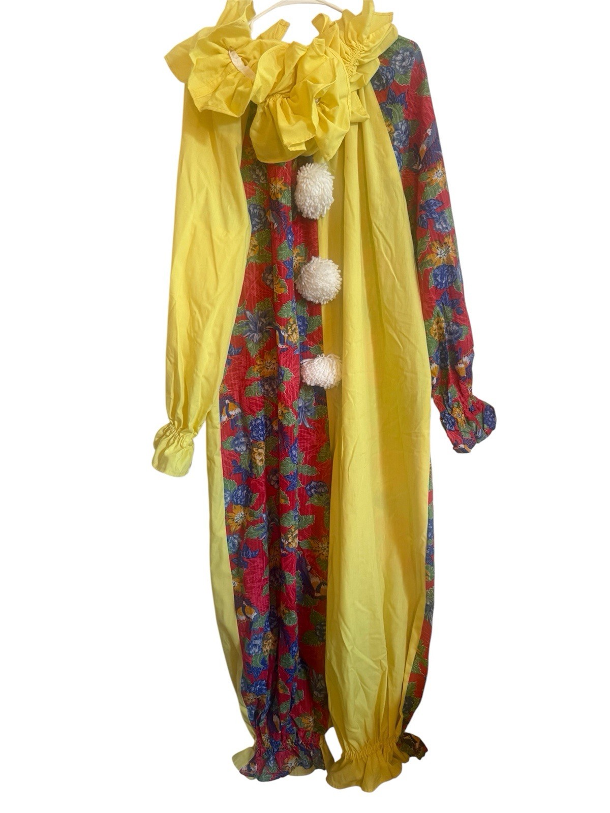 Homemade Adult Clown Costume Suit Romper One Size Yellow