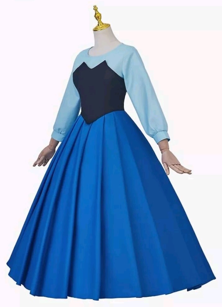 Little Mermaid Cosplay Costume Princess Ariel Costume Blue Dress Women Suit