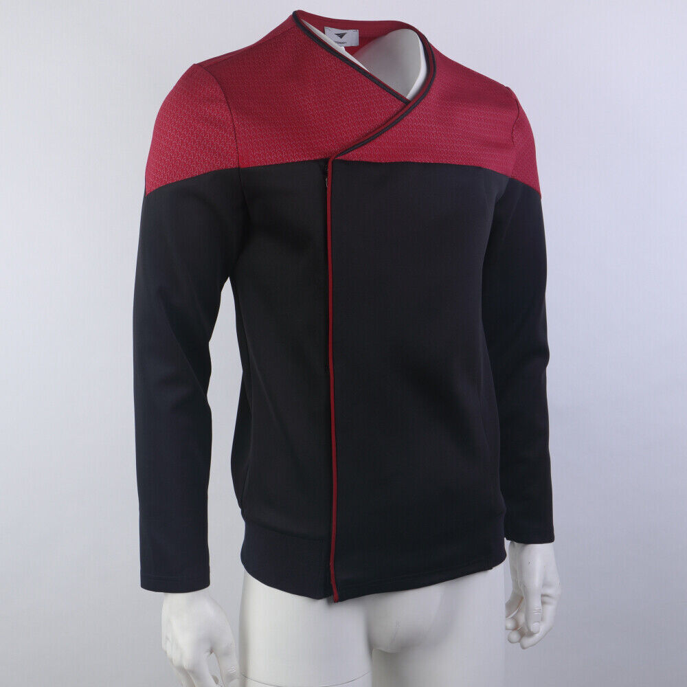 Picard 3 Commander Red Uniform Cosplay Gold Blue Top Shirts Halloween Costumes