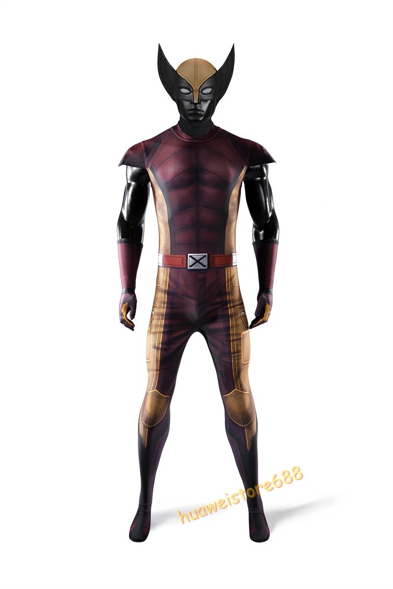 Deadpool3 Wolverine Logan Costume Cosplay Jumpsuit Brown Suit Mask