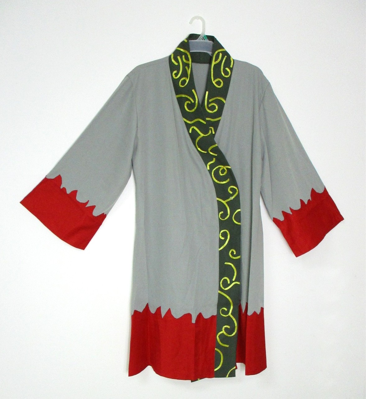 Unisex Flame Print Wizard Robe Costume Cotton Stage Performance Cosplay M/L
