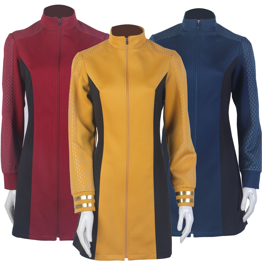 For Strange New Worlds Cosplay Number One Gold Dress Blue Red Starfleet Uniforms