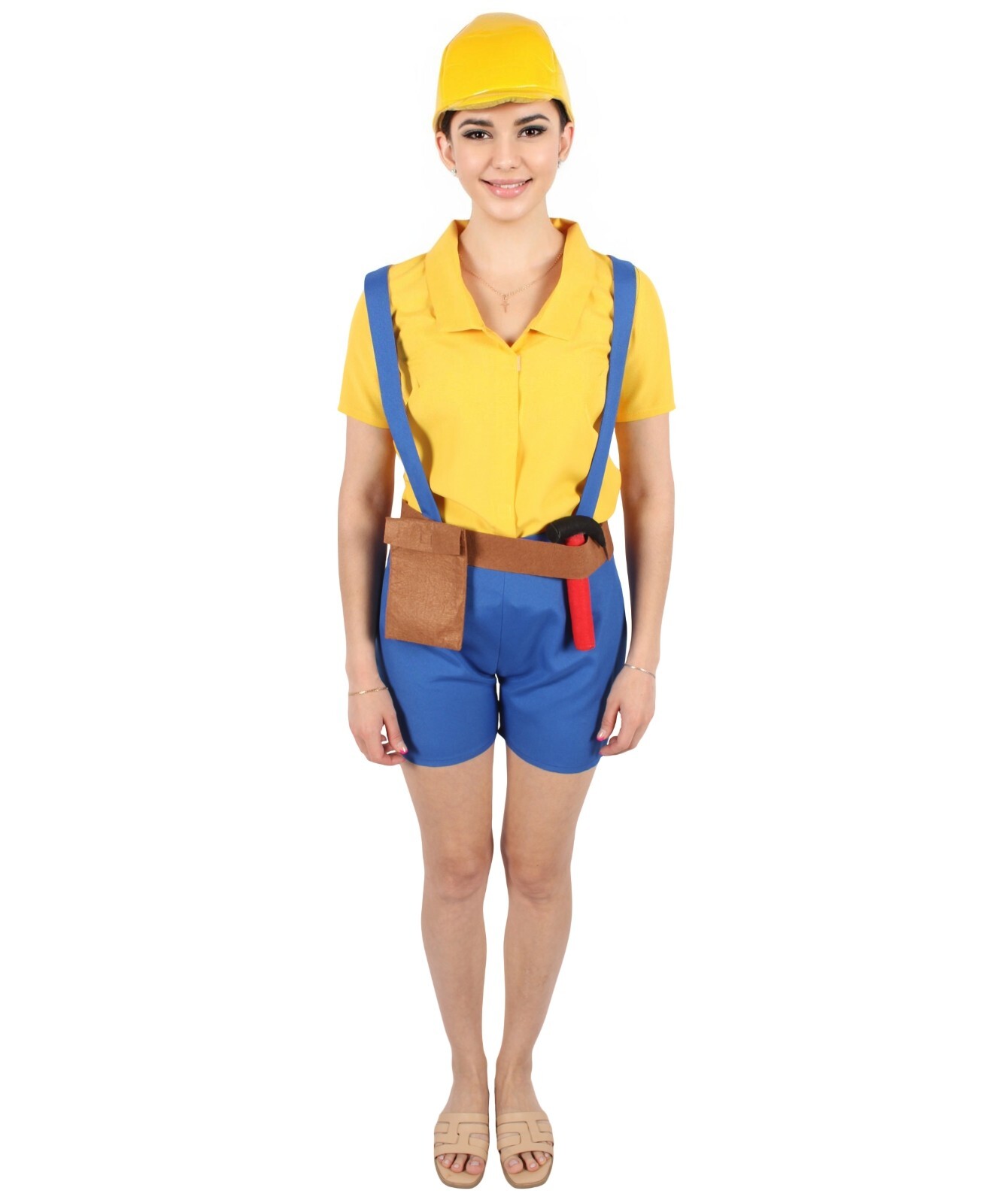HPO Adult Women’s Cartoon Character Builder Costume, Perfect for Halloween,