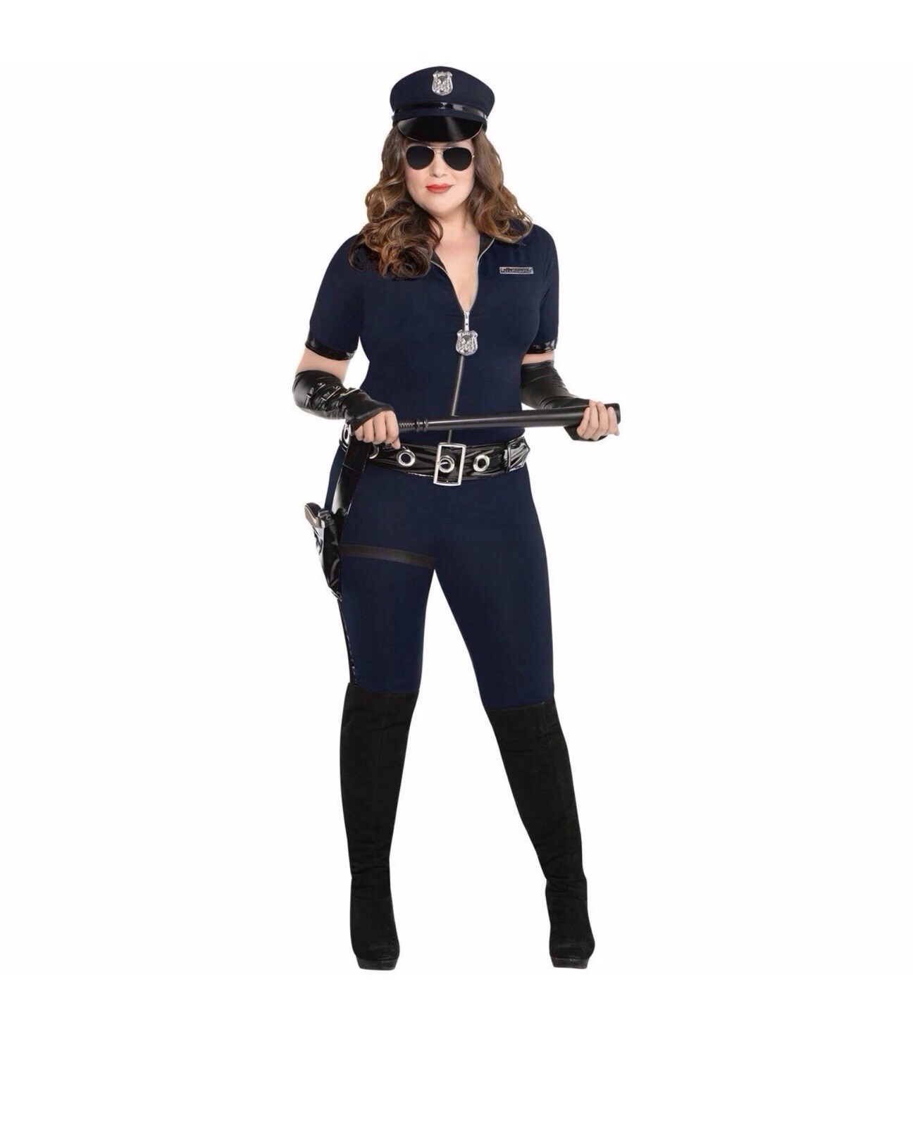 Police Officer Stop Traffic Halloween Costume Women’s Cosplay Adult Plus XXL NWT