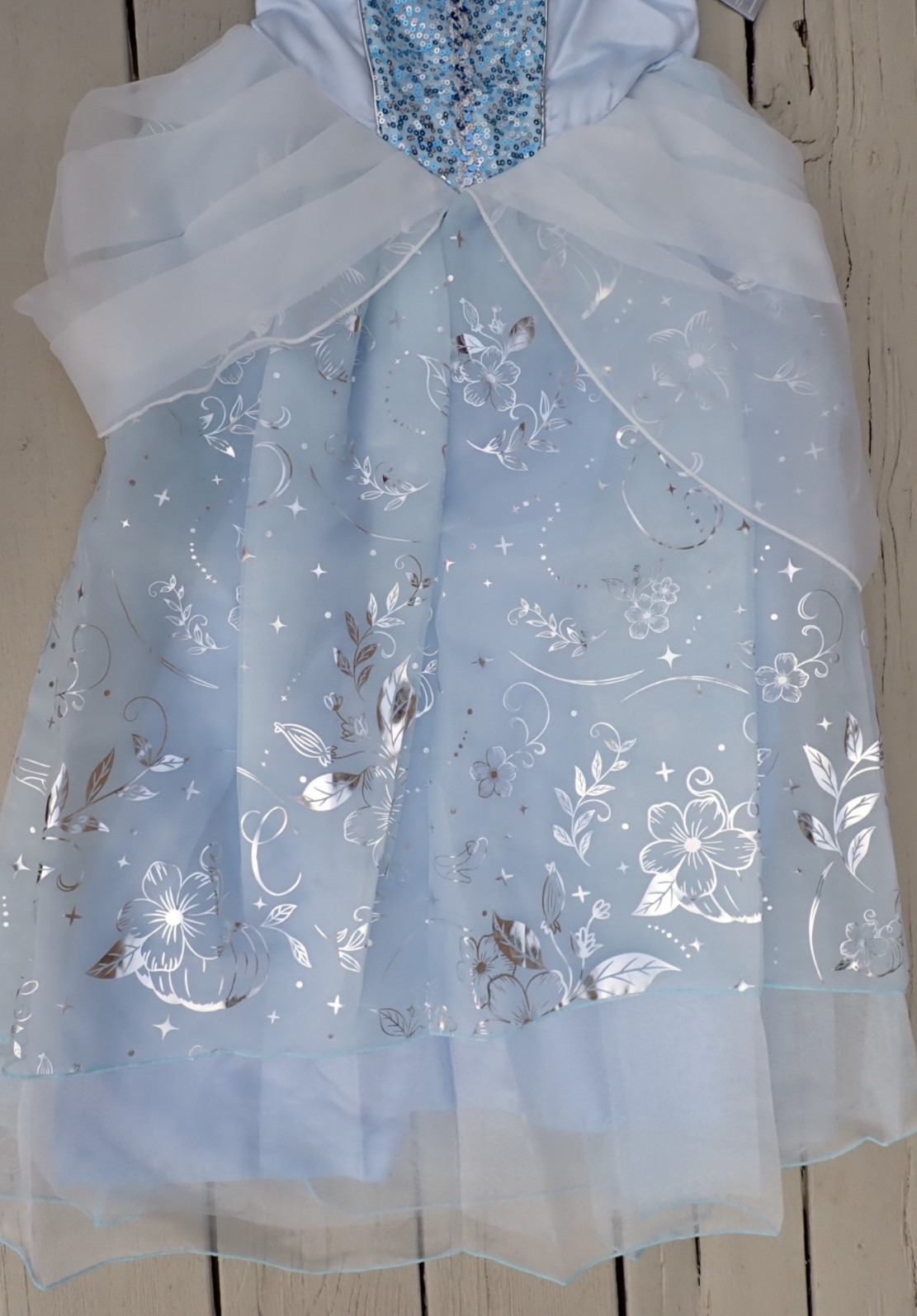 Disney Size 13 Cinderella Costume Blue Princess Dress Halloween Dress Up New