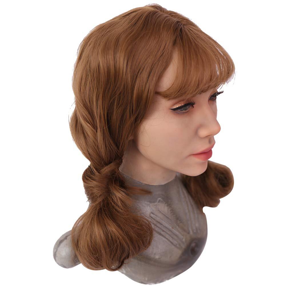 Kathy Female Fake Masks Silicone Face Mask Realistic Headwear for Cosplay