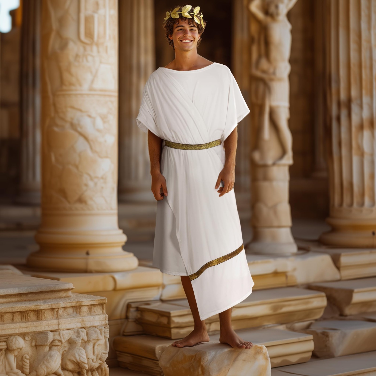 Men’s Greek Toga Costume – Classic Party Outfit for Halloween & Themed Events